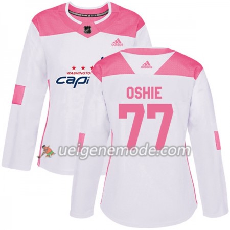 Dame Eishockey Washington Capitals Trikot T.J. Oshie 77 Adidas 2017-2018 Weiß Pink Fashion Authentic